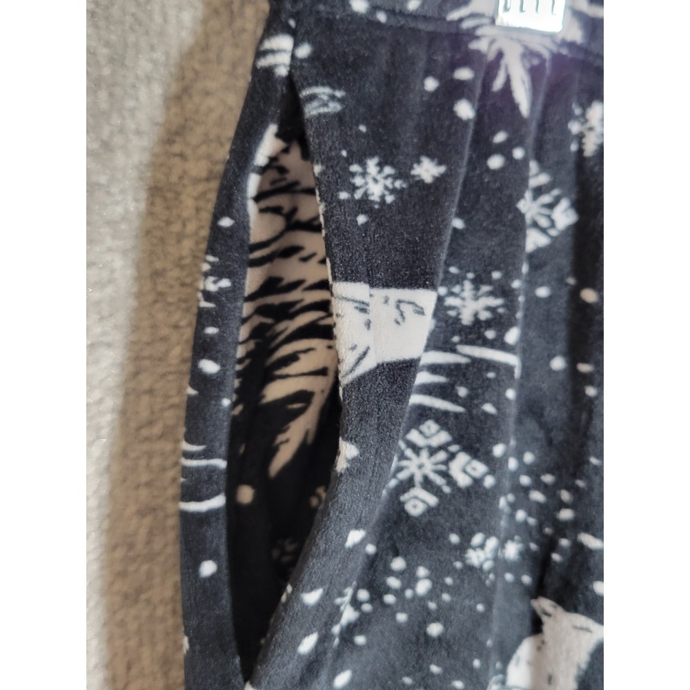 Cuddle Duds Jogger Pajama Lounge Pants Womens Sz PXL Black White‎ Velour Bears - Picture 5 of 8